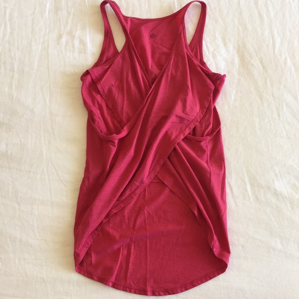 Lululemon dark pink wrap back top